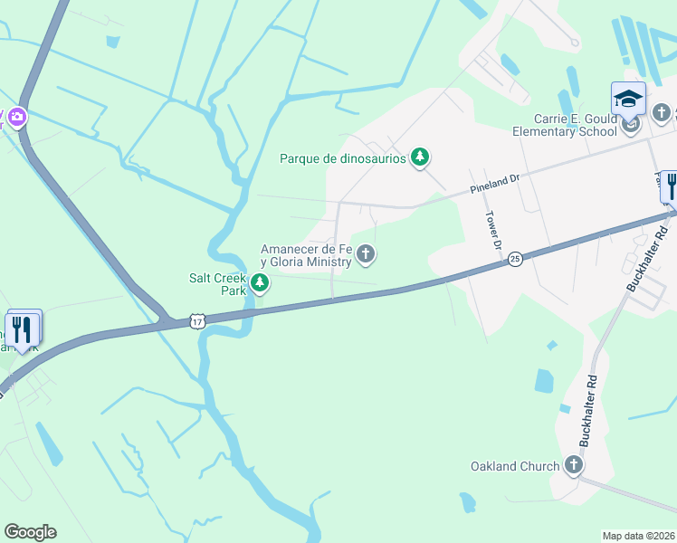 map of restaurants, bars, coffee shops, grocery stores, and more near 5222 Silk Hope Rd in Savannah