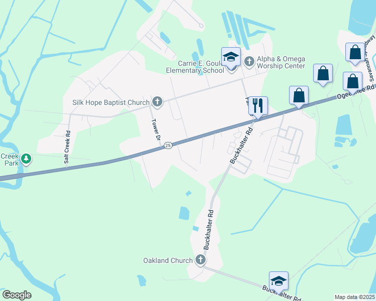 map of restaurants, bars, coffee shops, grocery stores, and more near 3 Barbour Drive in Savannah