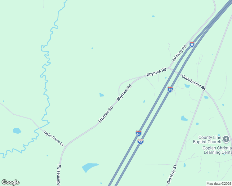 map of restaurants, bars, coffee shops, grocery stores, and more near 4053 Rhymes Road in Crystal Springs