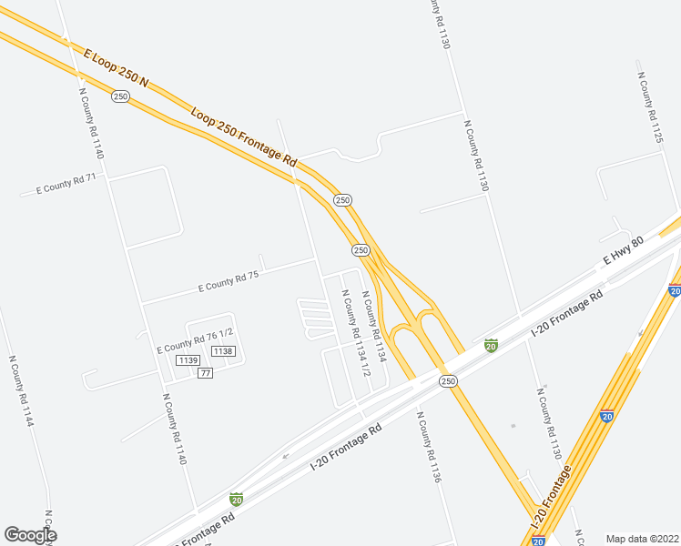 map of restaurants, bars, coffee shops, grocery stores, and more near 4611 North County Road 1134 1/2 in Midland