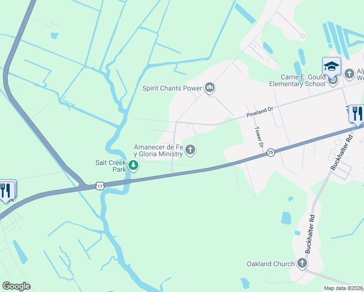 map of restaurants, bars, coffee shops, grocery stores, and more near 12 Salt Creek Road in Savannah