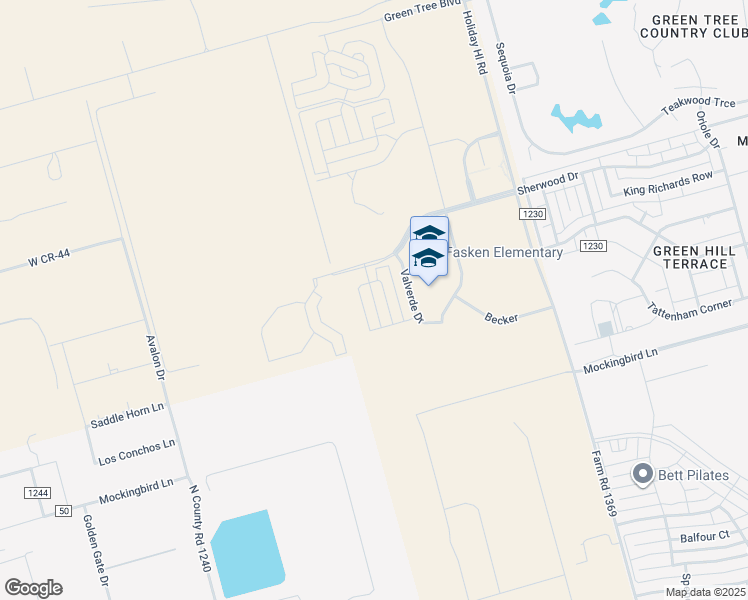 map of restaurants, bars, coffee shops, grocery stores, and more near 5806 Val Verde Drive in Midland