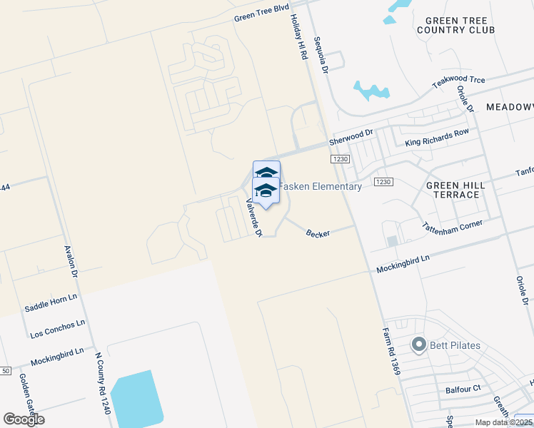 map of restaurants, bars, coffee shops, grocery stores, and more near 5806 Valverde Drive in Midland