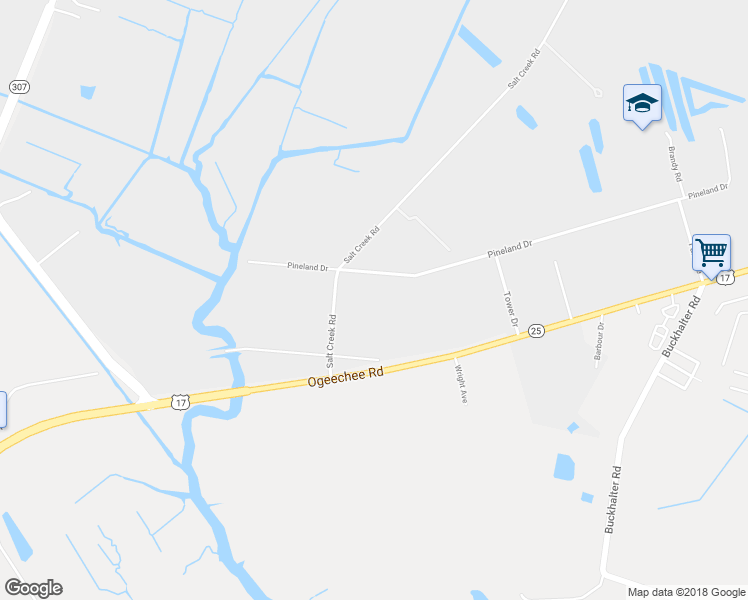 map of restaurants, bars, coffee shops, grocery stores, and more near 5019 Pineland Drive in Savannah