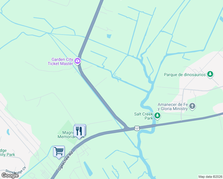map of restaurants, bars, coffee shops, grocery stores, and more near 1116 Dean Forest Road in Savannah