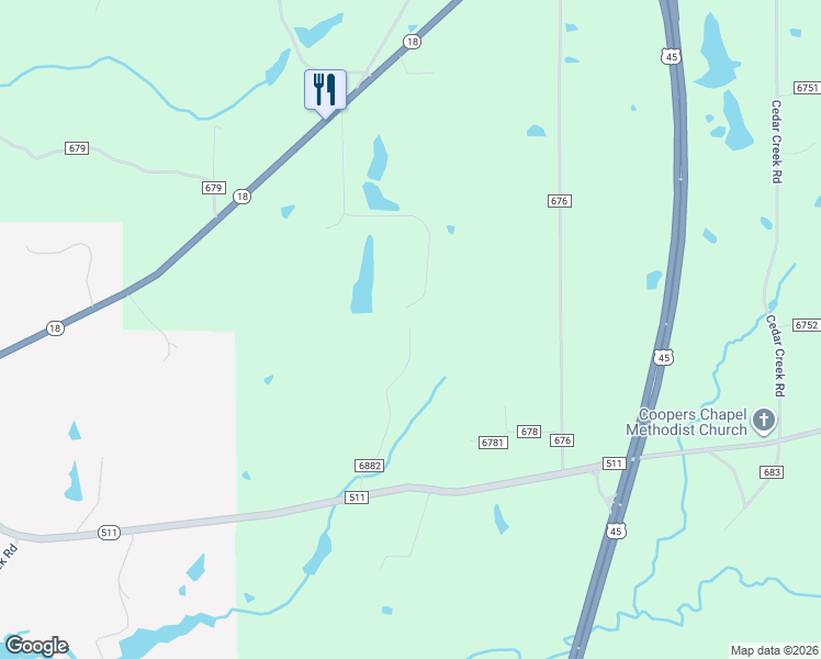 map of restaurants, bars, coffee shops, grocery stores, and more near 138 County Road 6882 in Quitman