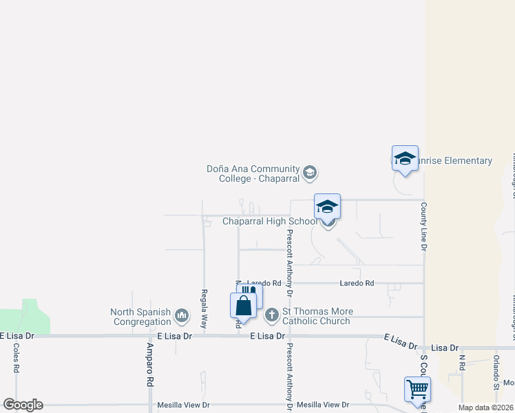 map of restaurants, bars, coffee shops, grocery stores, and more near 531 Sand Dune Way in Chaparral