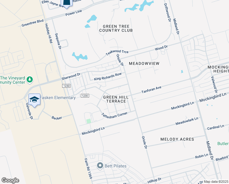 map of restaurants, bars, coffee shops, grocery stores, and more near in Midland