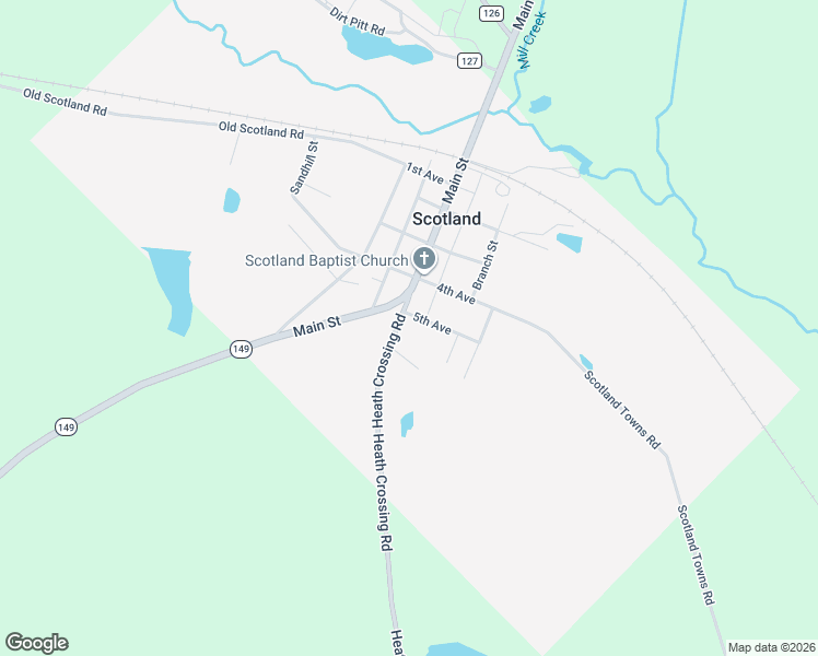 map of restaurants, bars, coffee shops, grocery stores, and more near 13 Branch Street in McRae-Helena