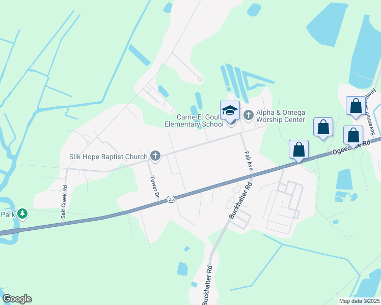 map of restaurants, bars, coffee shops, grocery stores, and more near 4921 Pineland Drive in Savannah