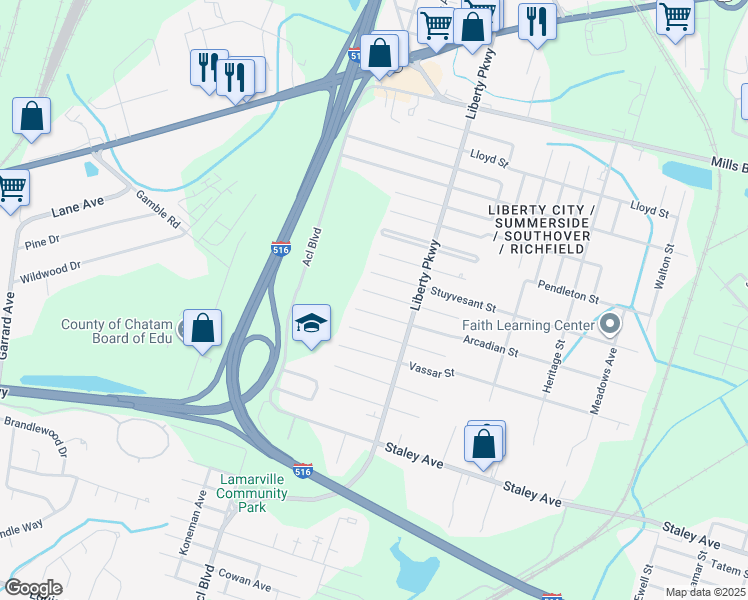 map of restaurants, bars, coffee shops, grocery stores, and more near 1933 Tubman Street in Savannah
