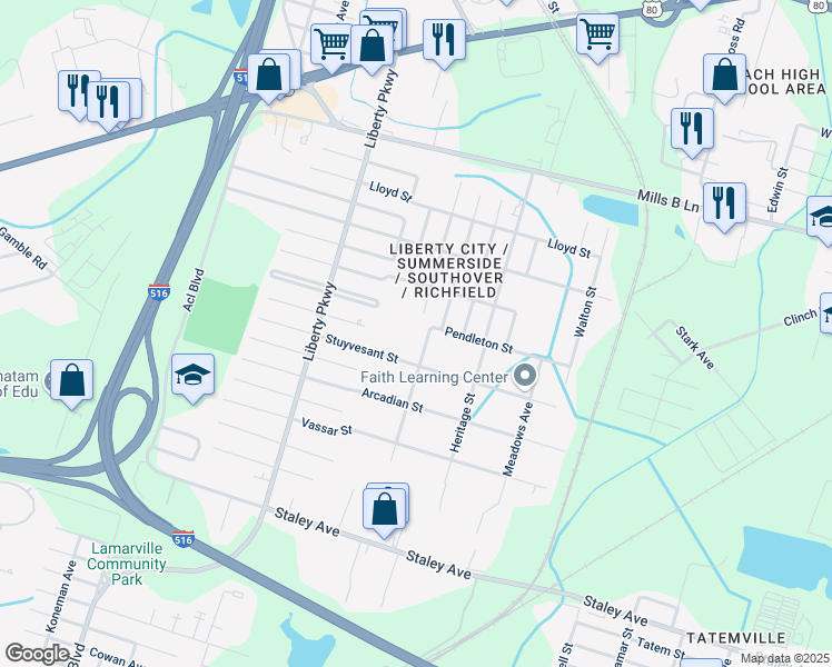 map of restaurants, bars, coffee shops, grocery stores, and more near 4401 Harvest Avenue in Savannah