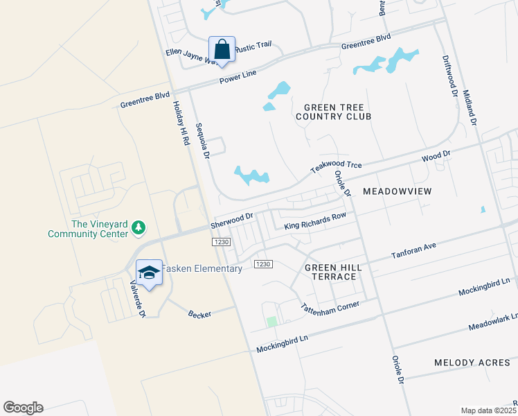 map of restaurants, bars, coffee shops, grocery stores, and more near 5204 Sherwood Drive in Midland