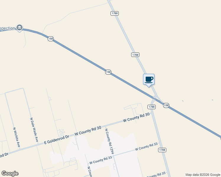 map of restaurants, bars, coffee shops, grocery stores, and more near 12240 State Highway 191 in Midland
