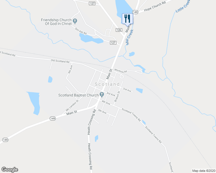 map of restaurants, bars, coffee shops, grocery stores, and more near 954 Main Street in McRae