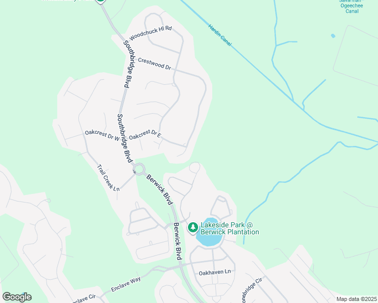 map of restaurants, bars, coffee shops, grocery stores, and more near 77 Crestwood Drive in Savannah