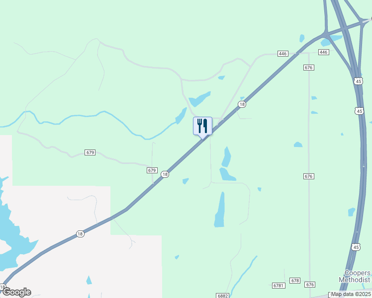 map of restaurants, bars, coffee shops, grocery stores, and more near 2638 Mississippi 18 in Quitman
