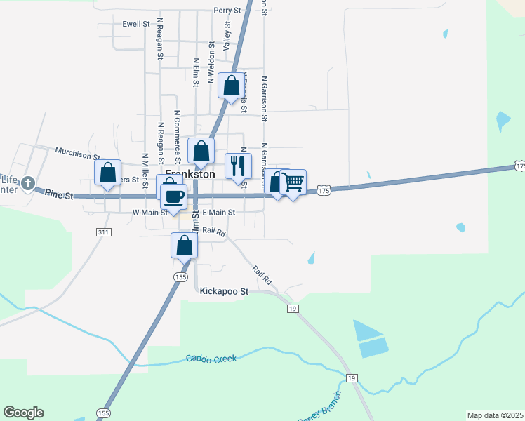 map of restaurants, bars, coffee shops, grocery stores, and more near 410 Main Street in Frankston