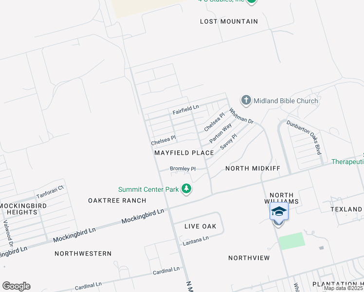 map of restaurants, bars, coffee shops, grocery stores, and more near 3200 Bromley Place in Midland