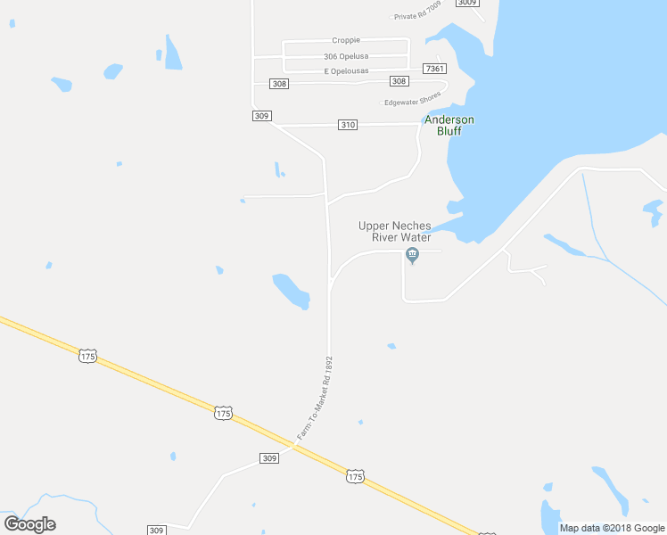 map of restaurants, bars, coffee shops, grocery stores, and more near 3440 County Road 309 in Frankston