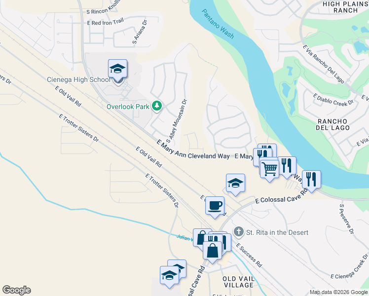 map of restaurants, bars, coffee shops, grocery stores, and more near 12983 East Wild Horse Corral Drive in Vail