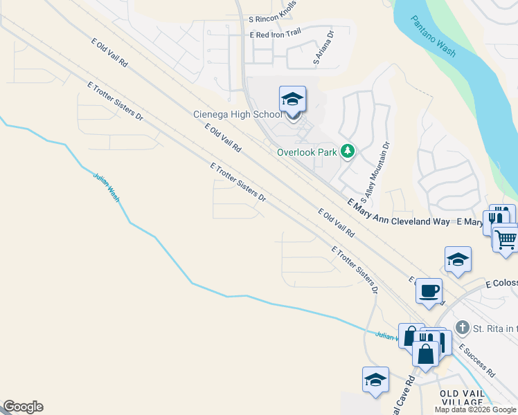 map of restaurants, bars, coffee shops, grocery stores, and more near 12665 East Caden Drive in Vail