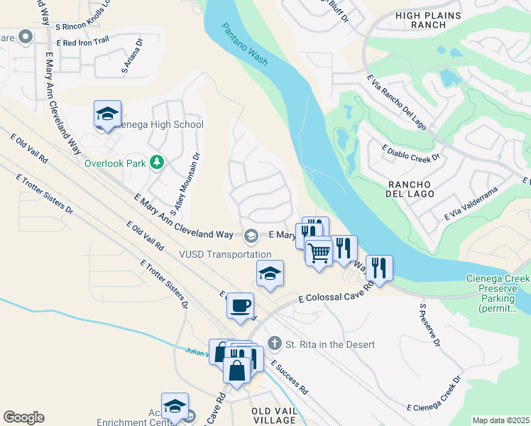 map of restaurants, bars, coffee shops, grocery stores, and more near 13216 East Coyote Well Drive in Vail