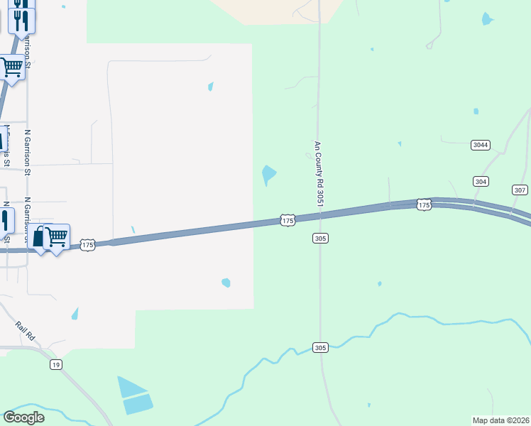 map of restaurants, bars, coffee shops, grocery stores, and more near 5439 U.S. 175 in Frankston