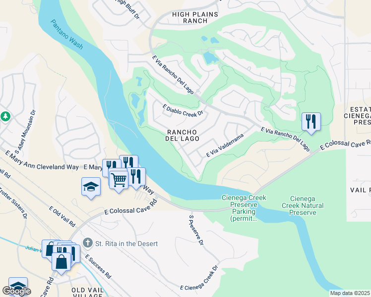 map of restaurants, bars, coffee shops, grocery stores, and more near 13642 East Oxmoor Valley Drive in Vail