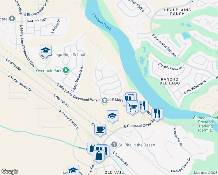 map of restaurants, bars, coffee shops, grocery stores, and more near 13216 East Coyote Well Drive in Vail