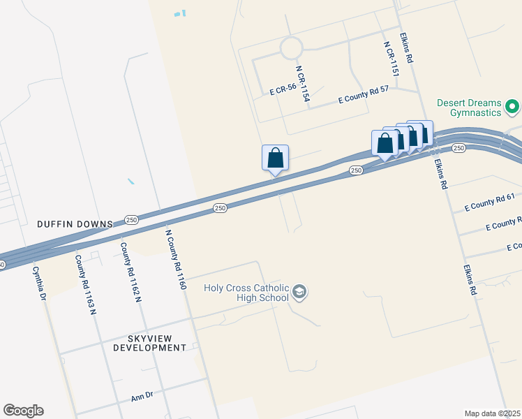 map of restaurants, bars, coffee shops, grocery stores, and more near 4005 East County Road 81 in Midland