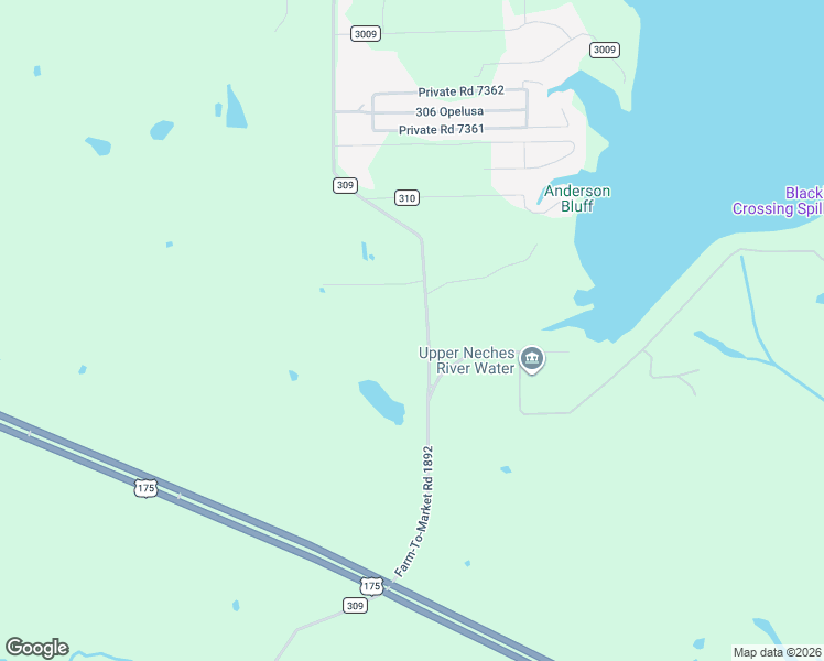 map of restaurants, bars, coffee shops, grocery stores, and more near 3440 County Road 309 in Frankston