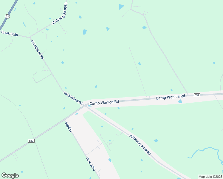 map of restaurants, bars, coffee shops, grocery stores, and more near Camp Wanica Road in Corsicana