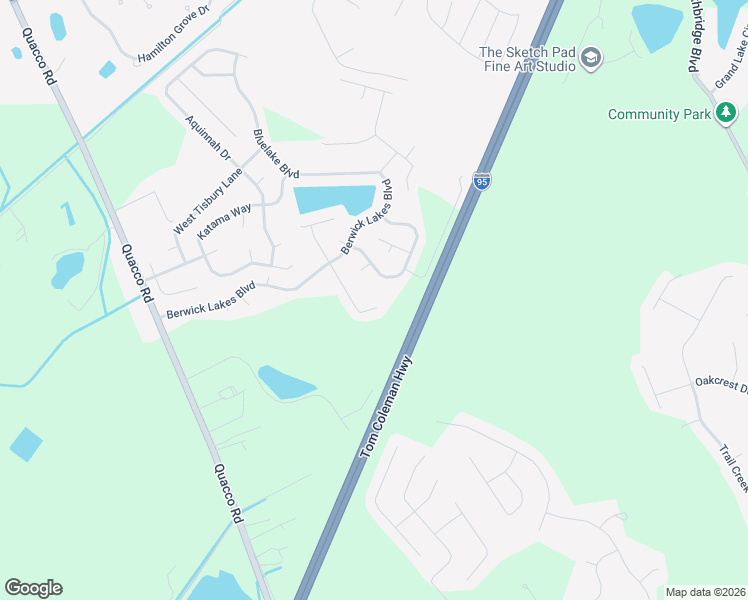 map of restaurants, bars, coffee shops, grocery stores, and more near 128 Blue Gill Lane in Pooler