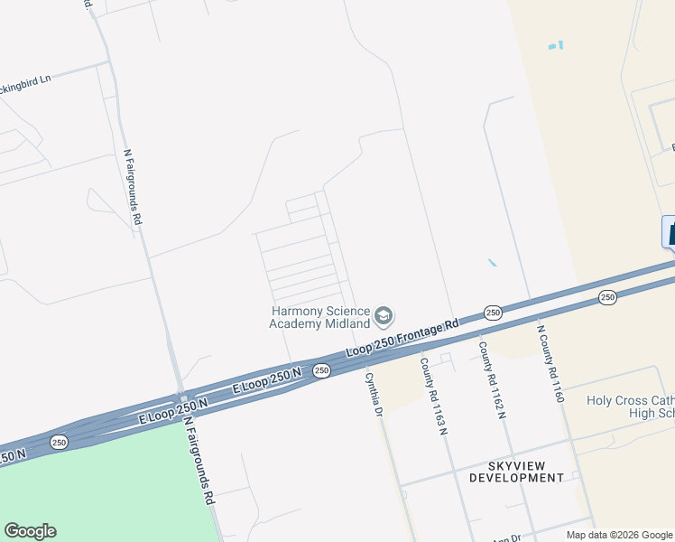 map of restaurants, bars, coffee shops, grocery stores, and more near Meadowside Street in Midland