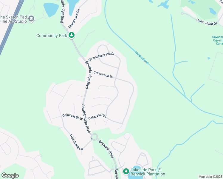 map of restaurants, bars, coffee shops, grocery stores, and more near 3 Reed Grass Ln in Savannah