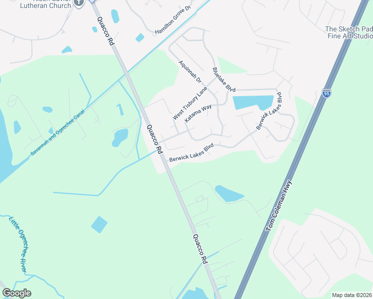 map of restaurants, bars, coffee shops, grocery stores, and more near 126 Old Whaling Way in Pooler