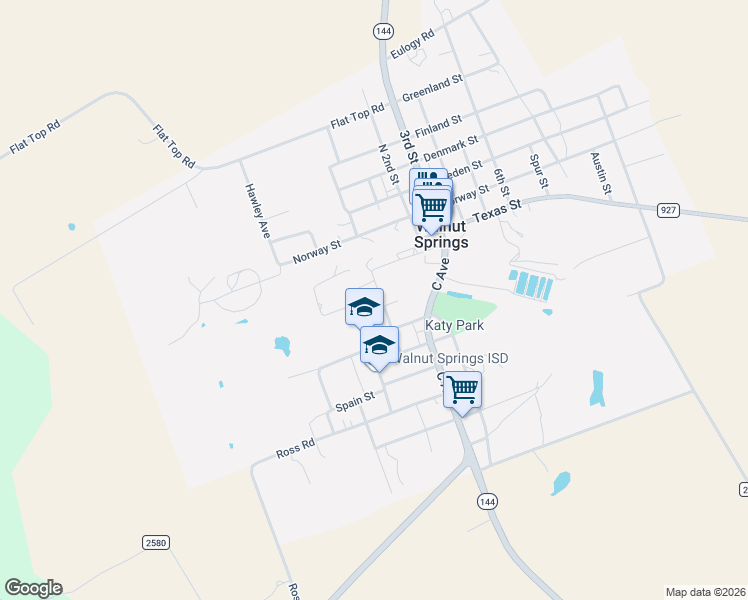 map of restaurants, bars, coffee shops, grocery stores, and more near 133 Avenue A in Walnut Springs