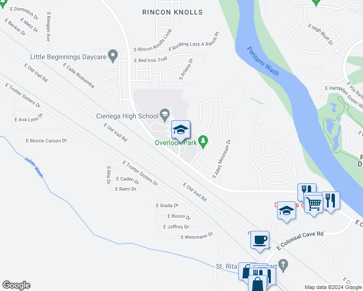 map of restaurants, bars, coffee shops, grocery stores, and more near 12775 East Mary Ann Cleveland Way in Vail