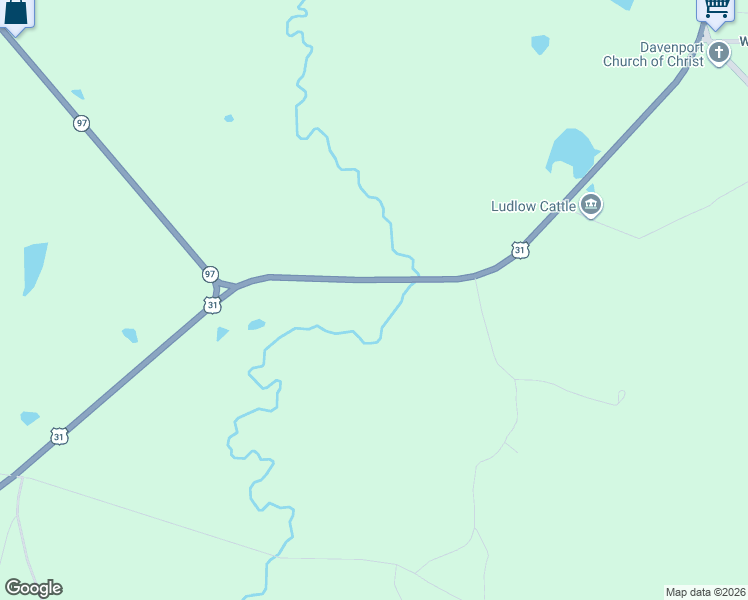 map of restaurants, bars, coffee shops, grocery stores, and more near Montgomery Highway in Letohatchee