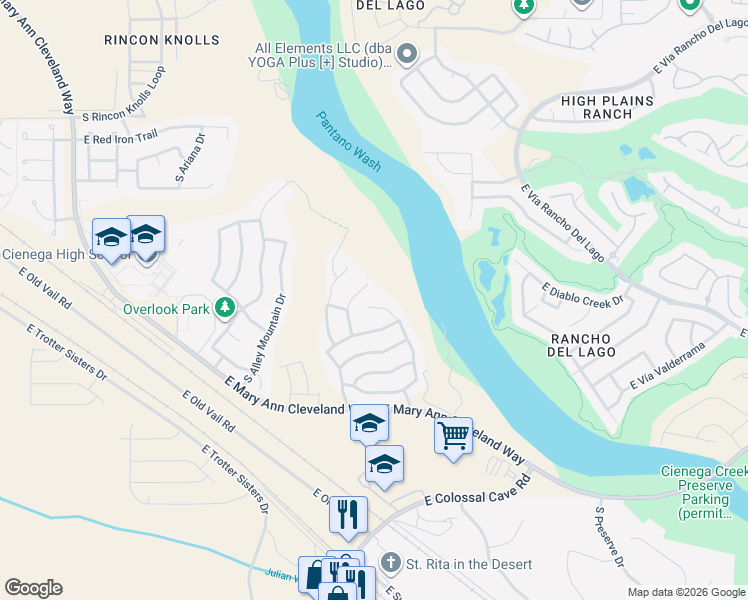 map of restaurants, bars, coffee shops, grocery stores, and more near 10889 South Arrowhead Spring Drive in Vail