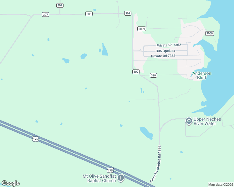 map of restaurants, bars, coffee shops, grocery stores, and more near 3697 An County Road 309 in Frankston