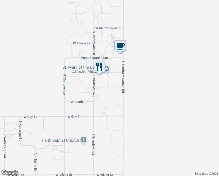 map of restaurants, bars, coffee shops, grocery stores, and more near 10616 South Sierrita Mountain Road in Tucson