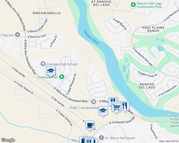 map of restaurants, bars, coffee shops, grocery stores, and more near 10823 South Piety Hill Drive in Vail