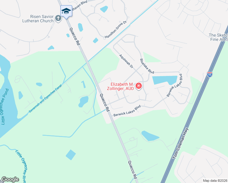 map of restaurants, bars, coffee shops, grocery stores, and more near 3 Promark Court in Pooler