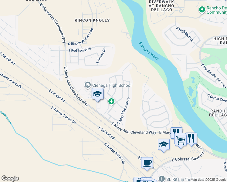map of restaurants, bars, coffee shops, grocery stores, and more near 10800 South Bear Table Tank Drive in Vail