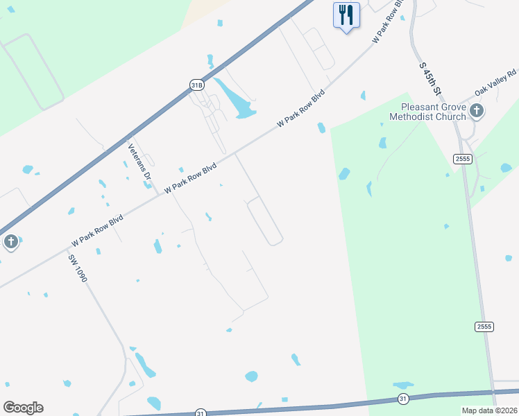 map of restaurants, bars, coffee shops, grocery stores, and more near 4329 West Park Row Boulevard in Corsicana