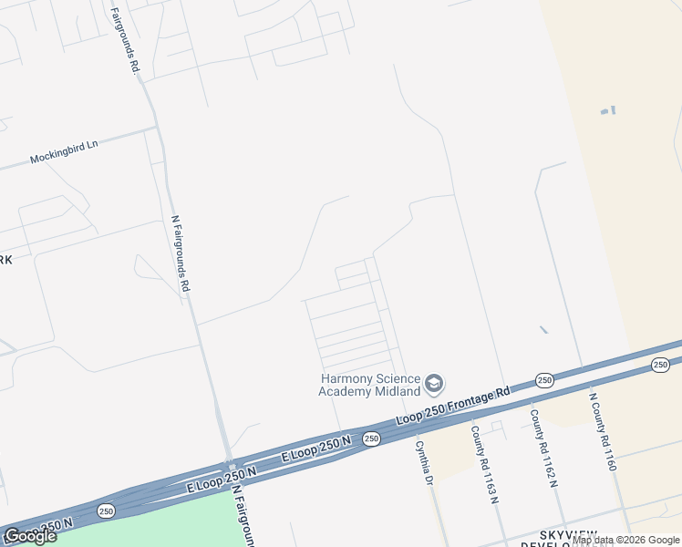 map of restaurants, bars, coffee shops, grocery stores, and more near Meadowside Street in Midland