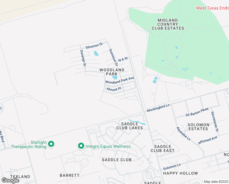map of restaurants, bars, coffee shops, grocery stores, and more near 911 Almont Place in Midland