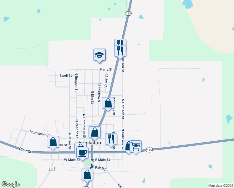 map of restaurants, bars, coffee shops, grocery stores, and more near 539/b North Garrison Street in Frankston